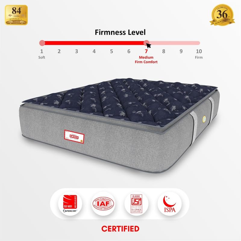 Coirfit LUXURINO 6 Inch Bonnell Spring Mattress | ISPT Tech. | for Firm Support | Hotel Like Bounce | No Motion Transfer | Orthopedic Comfort | with 7 Year Warranty (L X W : 78X72), Blue