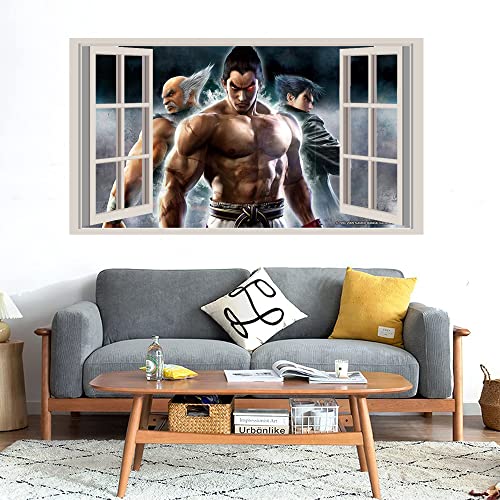 GADGETS WRAP Printed Wall Decal Sticker Fake Window Style Decal (90cm x 50cm) - Tekken 7 cave