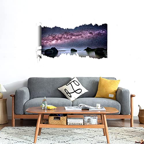 GADGETS WRAP Printed Wall Decal Sticker Scratched Paper Style Wall Decal (90cm x 50cm) - wallhaven Landscape Star Galaxy