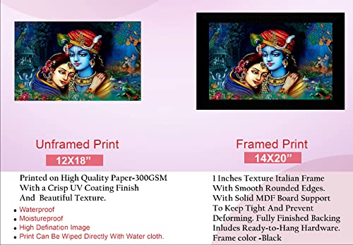 SAF paintings Pack of 1 Radha krishna religious modern art wall painting with framed for living room 11 inch x 14 inch CANFM31269