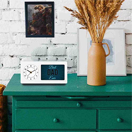 Designer Unicorn Desk/Shelf Clock with Attached Frame Best Dad Ever 9.5 * 4.5 inches