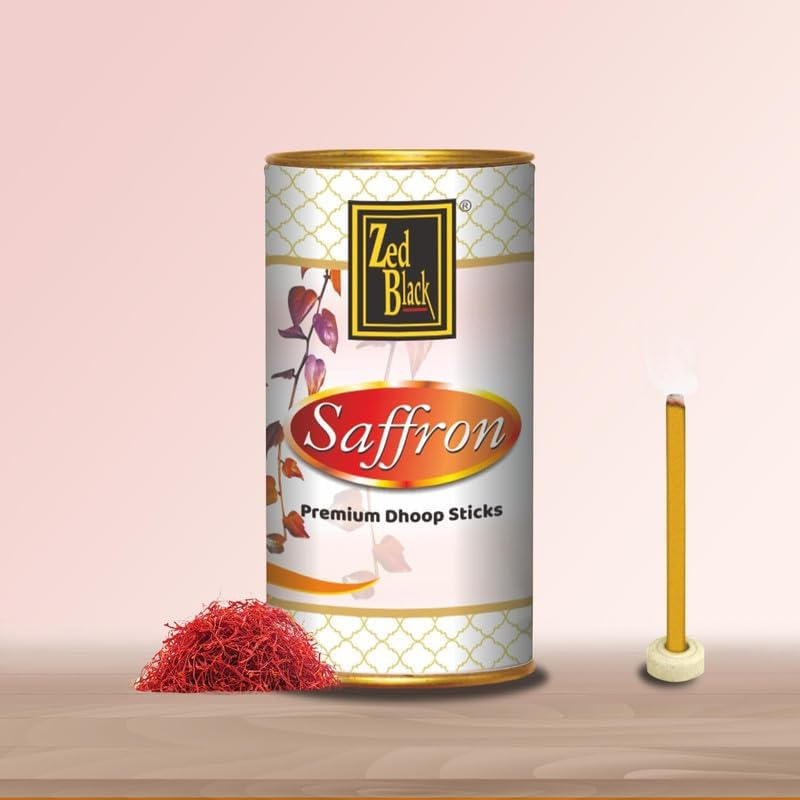 Zed Black Aroma Chandan, Gulab, Arij, Attar Phool and Saffron Incense Dhoop Sticks Tin - Combo of 5 (100 Gm Each)