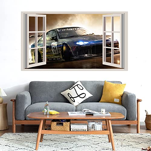 GADGETS WRAP Printed Wall Decal Sticker Fake Window Style Decal (90cm x 50cm) - Drift