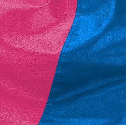 Blue Pink Bean Bag Cover Leather true 2 f