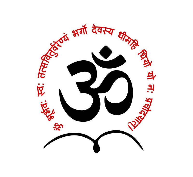 Asmi Collections Gayatri Mantra and Om Wall Sticker