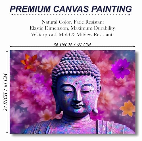 SAF paintings Buddha Painting | buddha paintings for living room | buddha painting for wall decoration | buddha painting canvas 24 inch x 36 inch SANF-CR35