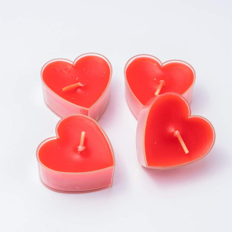 Divine Senses Gift for Someone You Love. Heart Candles (Pack of 16) & Rose Jar Candle | Rose Scented Romantic Candles for/Anniversary/Birthday (Red)