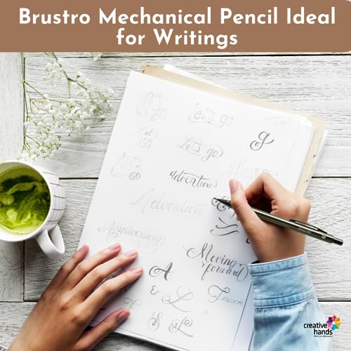 BRUSTRO Mechanical Pencil with Eraser 0.7mm Writing/Sketching/Drawing Spare leads HB-20 units. 2B-20 units Spare eraser- 8 units