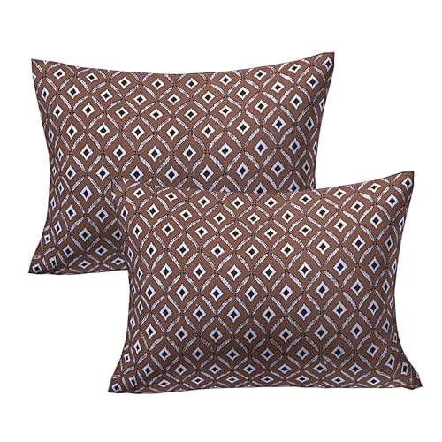 VAANI Cotton Bedsheet for Double Bed with Two King Size Pillow Covers Soft/Breathable Wrinkel Free - 108x108 Inches - (Multicolour, Brown)