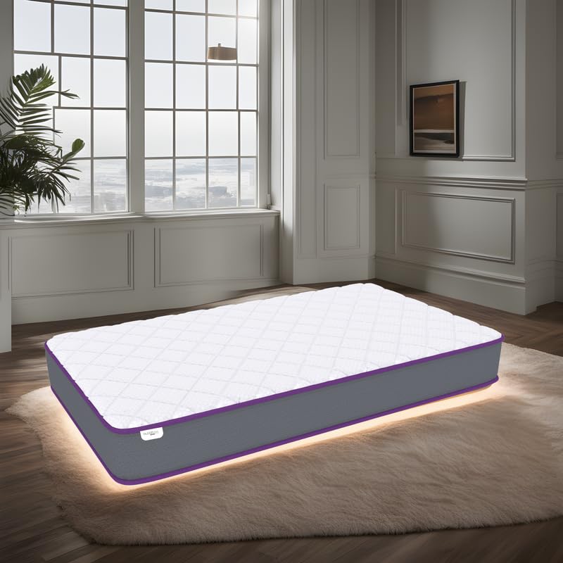 SLEEPSPA Dual Comfort -Hard and Soft-with Soft Comfort Cubes and Rebotech 4 Inch Single Size High Resilience (HR) Foam Mattress | 7 Years Warranty (LxW: 78X36X4)