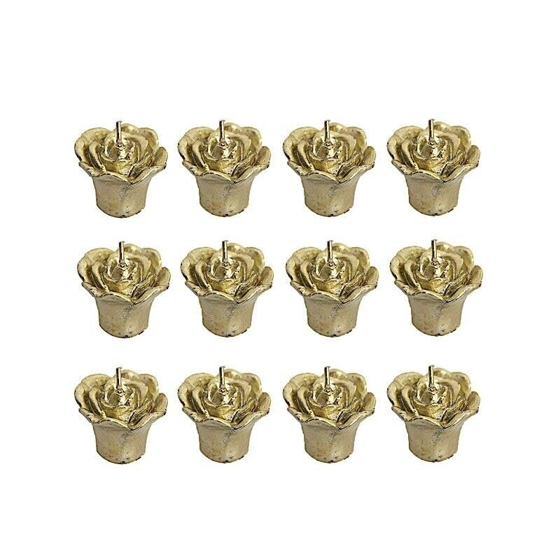 Weddings Parties and Gift 12 Gold Mini Roses Floating Candles Party Wedding Centerpieces Supplies vngift6524