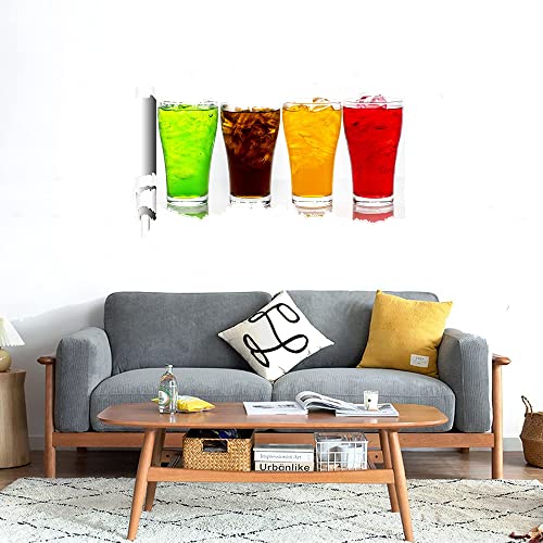 GADGETS WRAP Printed Wall Decal Sticker Scratched Paper Style Wall Decal (90cm x 50cm) - Glasses of soda with ice Cubes