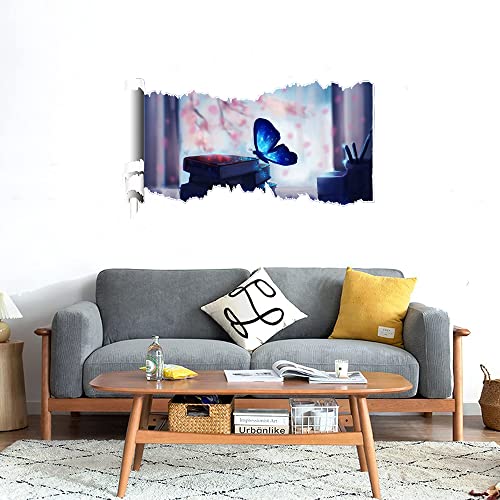 GADGETS WRAP Printed Wall Decal Sticker Scratched Paper Style Wall Decal (90cm x 50cm) - Magical Butterfly