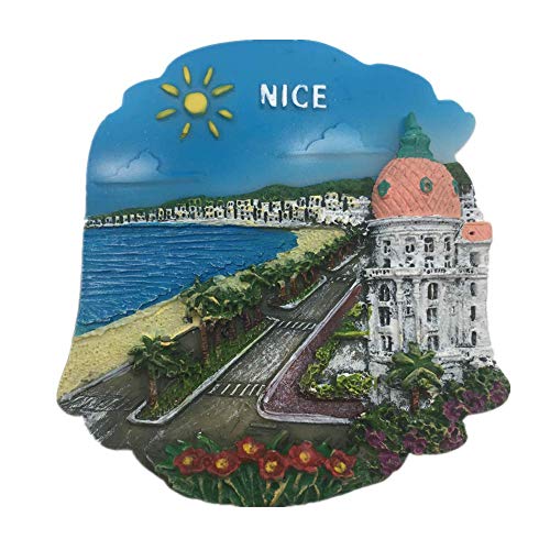 Ubersweet® Baie des Anges Nice Alpes-Maritimes France Fridge Magnet 3D Handmade Craft Tourist Travel City Souvenir Collection Letter Refrigerator Sticker