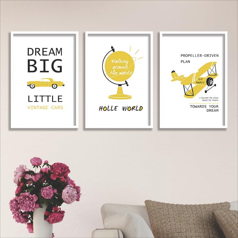 SAF paintings Set of 3 Motivational Quotes Wall Painting for Home Decoration SA-WHITEMX33501