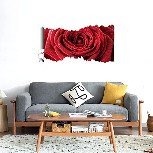 GADGETS WRAP Printed Wall Decal Sticker Scratched Paper Style Wall Decal (90cm x 50cm) - Red Rose Petals