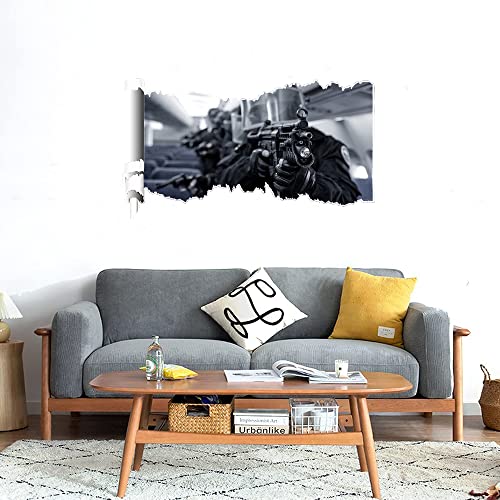 GADGETS WRAP Printed Wall Decal Sticker Scratched Paper Style Wall Decal (90cm x 50cm) - swat Team