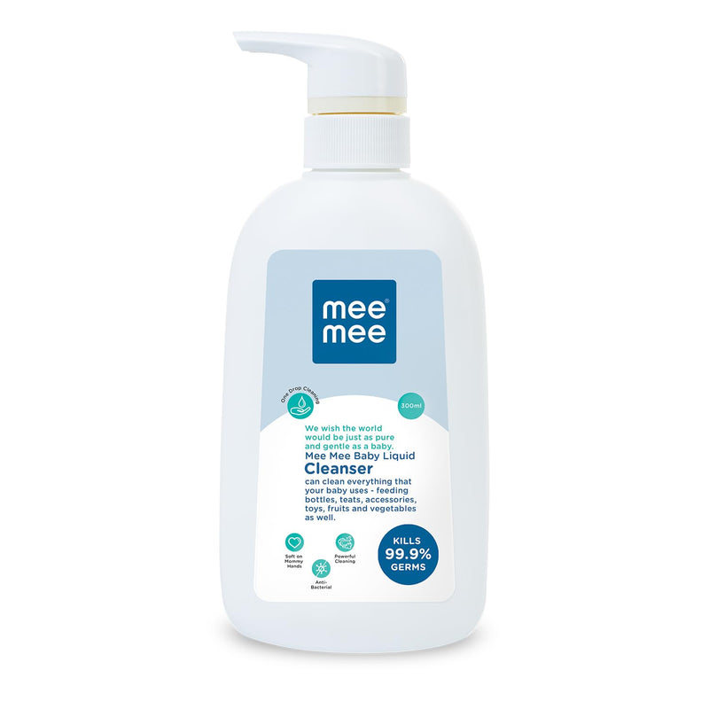 Mee Mee Anti-Bacterial Baby Liquid Cleanser | Feeding Bottle Cleaner Liquid for Nipple Cleaning/Clothes/Milk Bottle/Vessels (300 ml - Bottle)