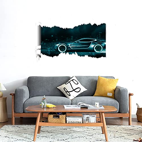 GADGETS WRAP Printed Wall Decal Sticker Scratched Paper Style Wall Decal (90cm x 50cm) - tron Aston Martin