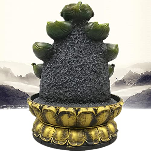 ATORSE® Buddha Tabletop Fountain Water Waterfall Yard Home Decoration Gold Base