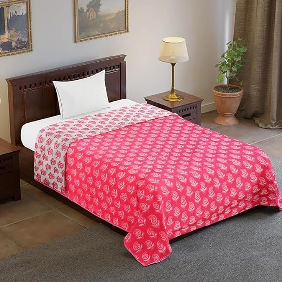 Click Tick Dohar Double Bed Or Single Bed Cotton Dohar, Quilt, AC Blanket, Reversible Cotton Reversible Dohar Single Bed Size Or Double Bed All Season Blanket AC Comforter (Style-10, Double Bed)