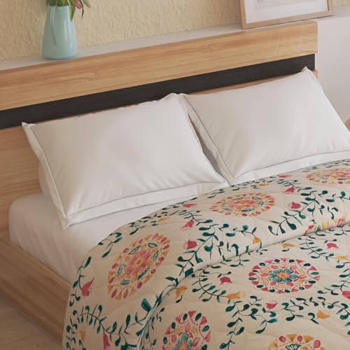 Home Centre Rhapsody Morganite Cotton Printed Double Quilt