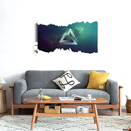 GADGETS WRAP Printed Wall Decal Sticker Scratched Paper Style Wall Decal (90cm x 50cm) - Green Triangles