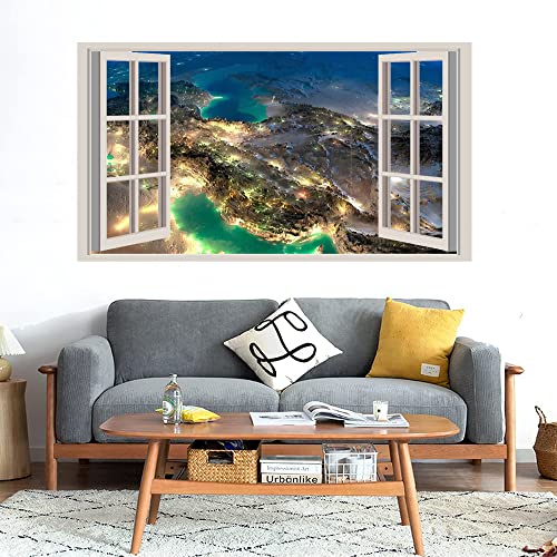 GADGETS WRAP Printed Wall Decal Sticker Fake Window Style Decal (90cm x 50cm) - Very Nice Satellite Images of Iran