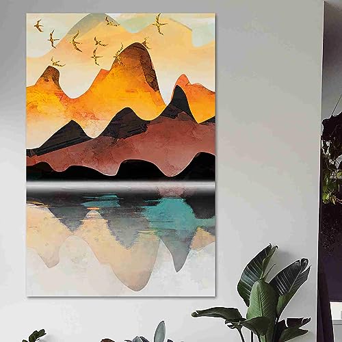 SAF Nature Art Unframed vinyl Sparkle Coated Painting For Home Decor And Office||For Bedroom,Living Room Home wall and Office Interior PRE-EXRP-1218