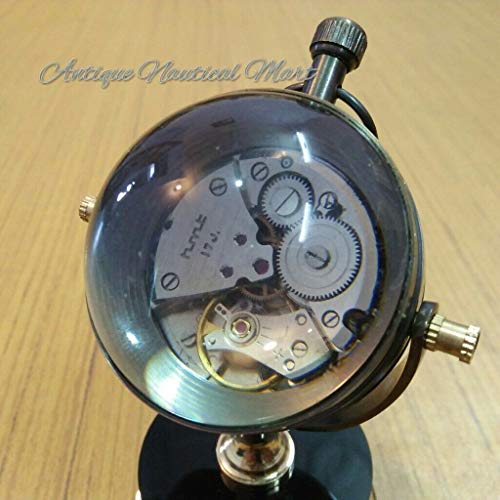 Antique Style Brass Desk Clock Tabletop Collectible Gift