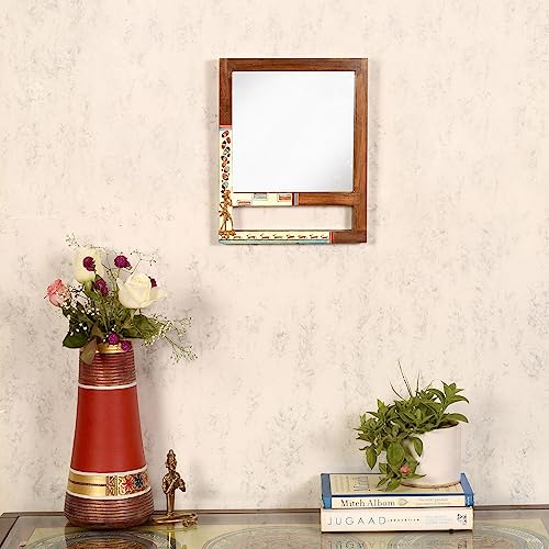 AAKRITI ART CREATIONS Reflective Spendor Teakwood Mirror