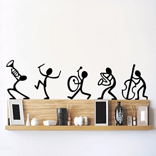 Asmi collection Vinyl Happy Band Wall Sticker, 100 x 30 cm, Multicolour (AO017)