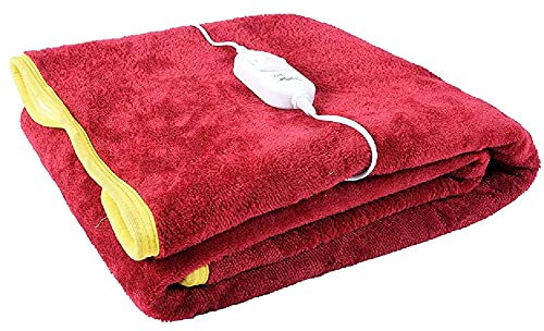 ARCOVA HOME Polyester Single Bed Heating Electric Blanket/Bed Warmer (30x60 inches, Maroon) (Red)