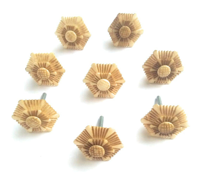 INSTOOK Handmade Knobs Kitchen Cabinet Drawer Pulls for Kid's Set (8 Pieces)