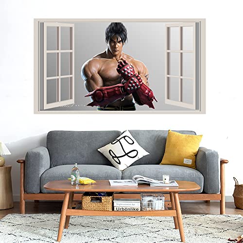 GADGETS WRAP Printed Wall Decal Sticker Fake Window Style Decal (90cm x 50cm) - jin Tekken Player