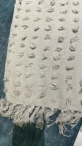 Throw - VividVeda's of Handcrafted Cut FRAY Throw is eco-Friendly Materials. 50 X 60 Inch. Grey Color