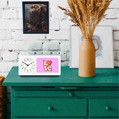 Designer Unicorn Desk/Shelf Clock with Attached Frame Love 9.5 * 4.5 inches