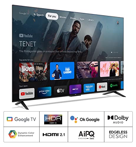 TCL 138.7 cm (55 inches) Bezel-Less Series 4K Ultra HD Smart LED Google TV 55P635 (Black)