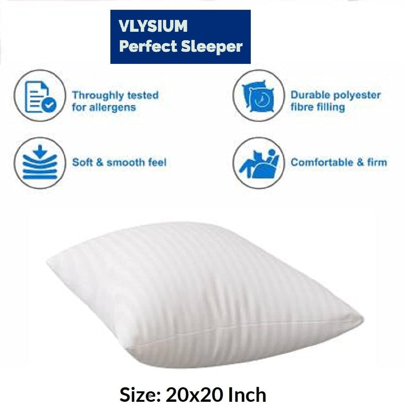 VLYSIUM Perfect Sleeper square pillow 20x20 Inches, Set of 1, Arrya Microfiber Hotel Quality Premium Fibre Soft Cushion Filler, White