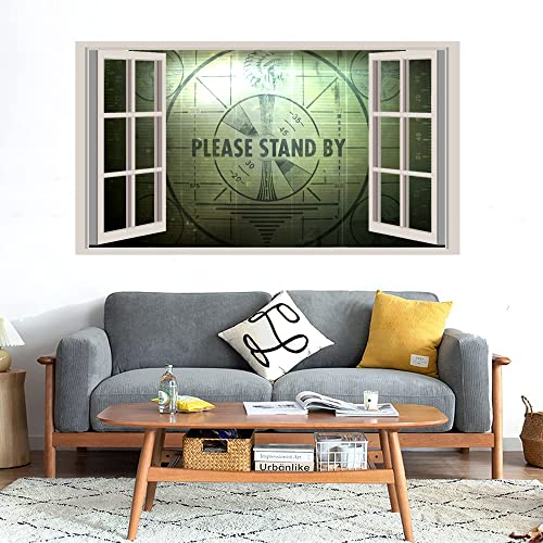 GADGETS WRAP Printed Wall Decal Sticker Fake Window Style Decal (90cm x 50cm) - Stand by