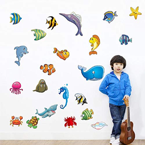 Sea Family Self Adhesive VinylWaterproof Decorative Wall Stickers for Hall, Bedroom, Kitchen and Furniture