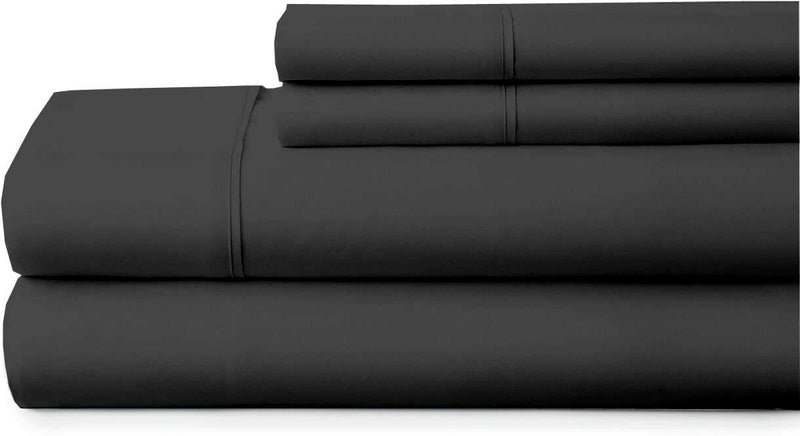 Bhoomi Impex Bed Sheets - Brushed Microfiber Bedding - Flat Bedsheets & Pillowcase - Super Soft Microfiber - Breathable Wrinkle, Fade Resistant & Cooling Sheets - Dark Grey Solid_Double