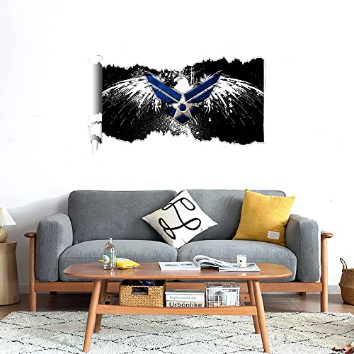 GADGETS WRAP Printed Wall Decal Sticker Scratched Paper Style Wall Decal (90cm x 50cm) - Star with Eagle