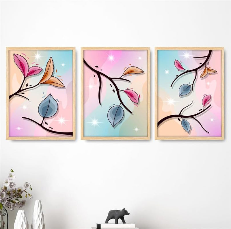 SAF paintings Set of 3 Modern Art White Frame painting for Wall Decoration OL-B292M3