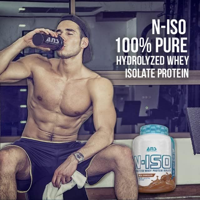 ANS Performance N-ISO Hydro Whey Isolate Protein 4.4 lbs 100% Hydrolyzed 12 g EAA + 6 g BCAA + 5 g Glutamine, Zero Lactose, Zero Gluten