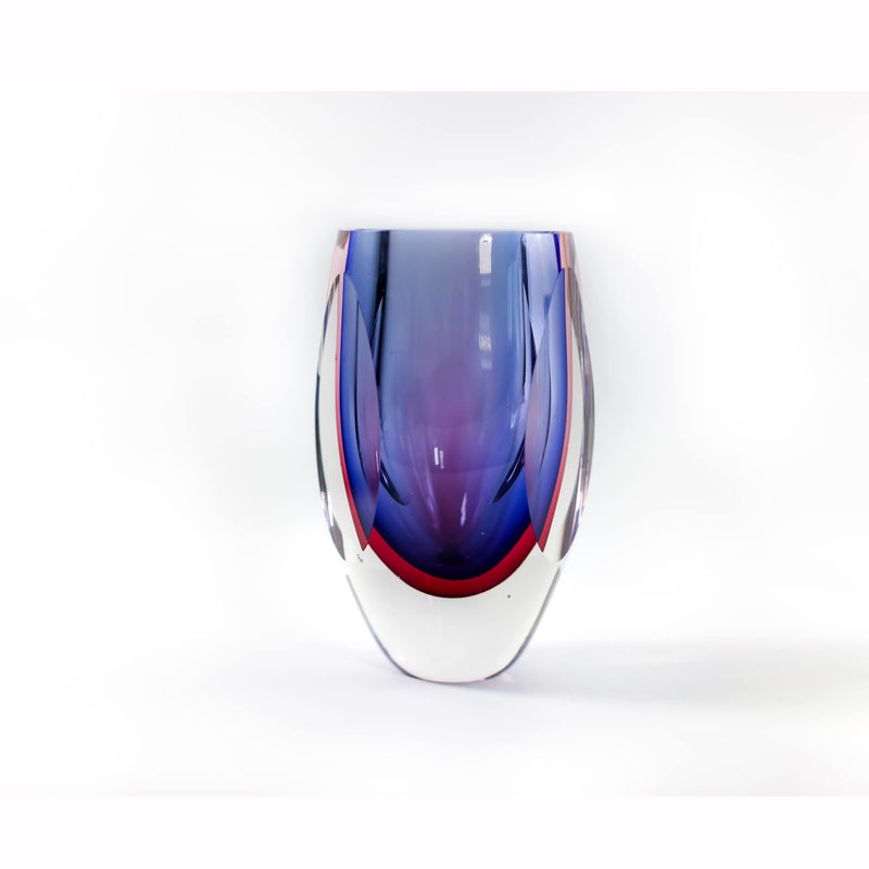 Badash J515 Astra Murano Style Art Glass Purple Vase, 6.5" x 3.75" x 3.75"