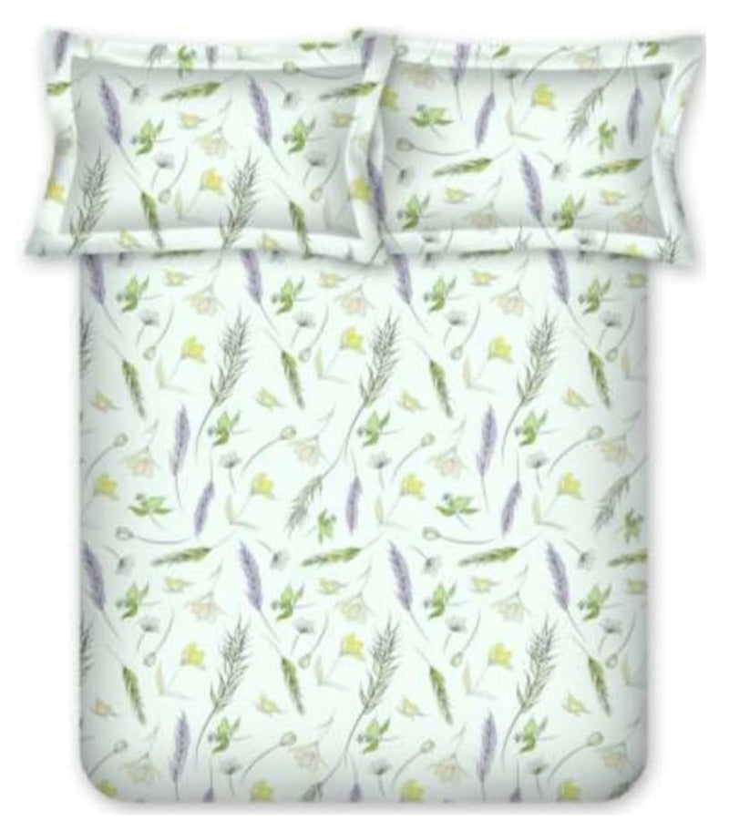 Bombay Dyeing King Size Cotton Bedsheet, 164 TC, Size:274 x 274 cm, Floral Print, Green 2