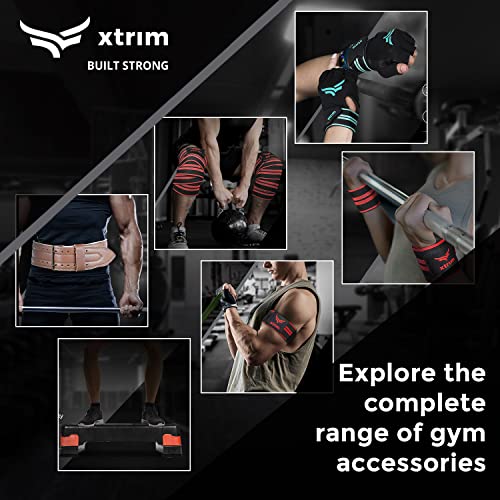 XTRIM 4 Inches Unisex Weightlifting Gym Belt with PU-Foam Padded Comfort For Fitness Workout, Moisture Wicking Lining, Washable Fabric, Hook & Loop Closure (Black, Medium)