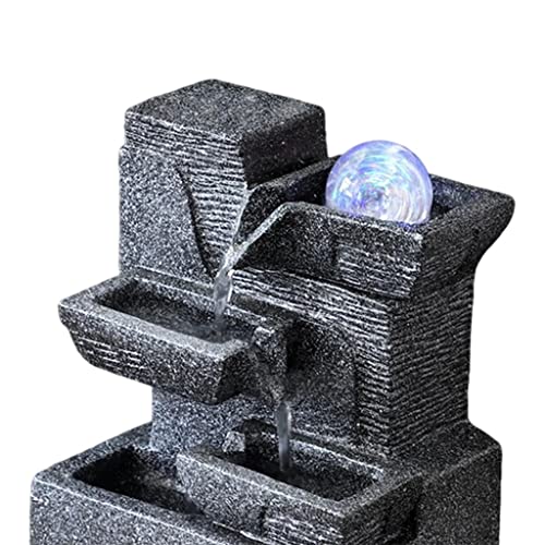 ATORSE® Orb Tabletop Water Fountain Waterfalls W/Led Light Rectangle Mouth