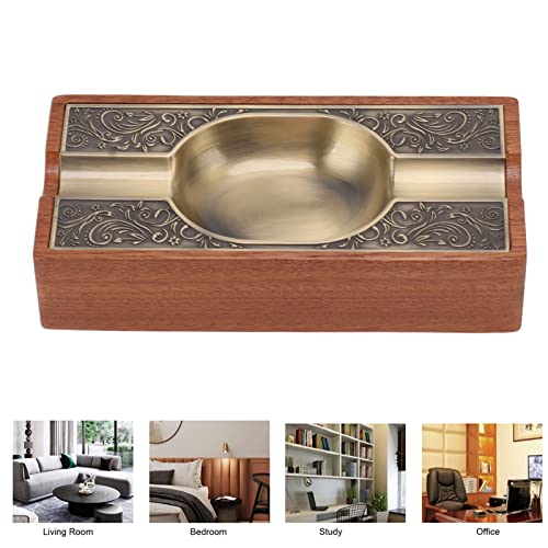 Cigar Ashtray, Portable Easy To Clean Light Luxury Outdoor Cigar Ashtray for Patio (Bronze Plating)